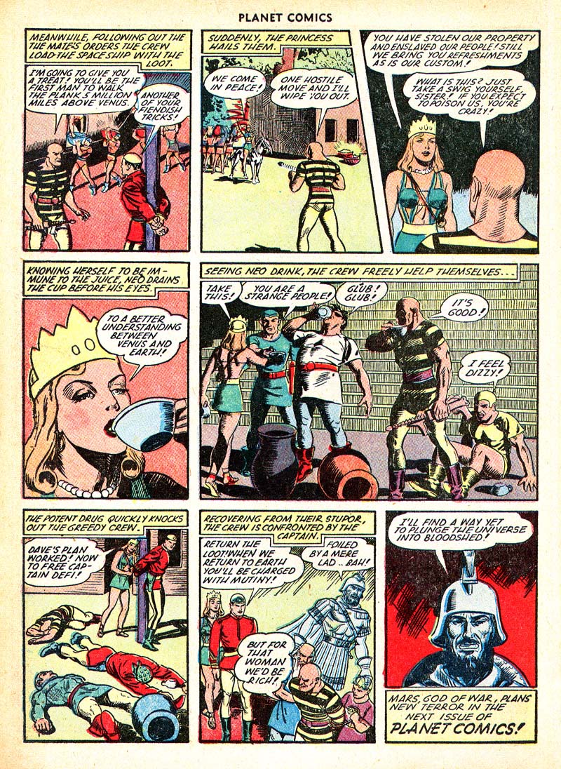 Planet Comics #66 (Fiction House), page 12. Public domain (US).