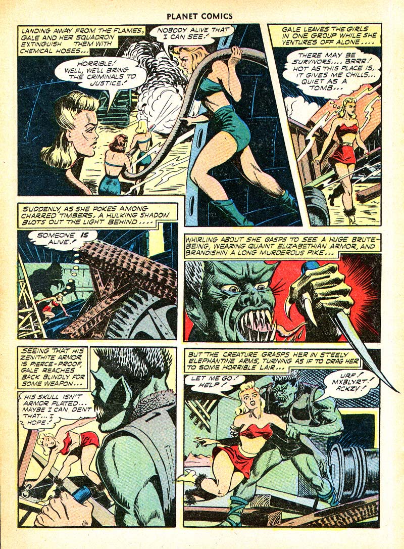 Planet Comics #66 (Fiction House), page 14. Public domain (US).