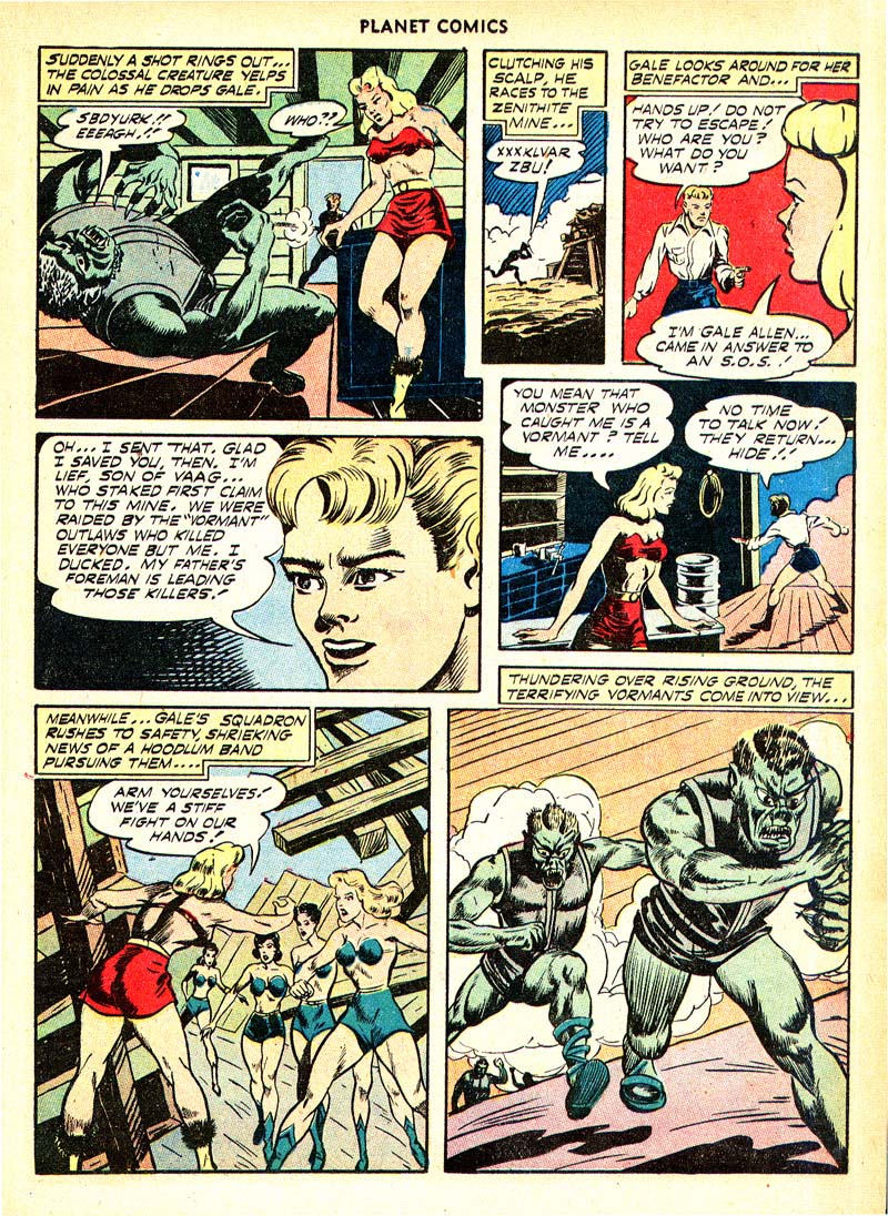 Planet Comics #66 (Fiction House), page 15. Public domain (US).