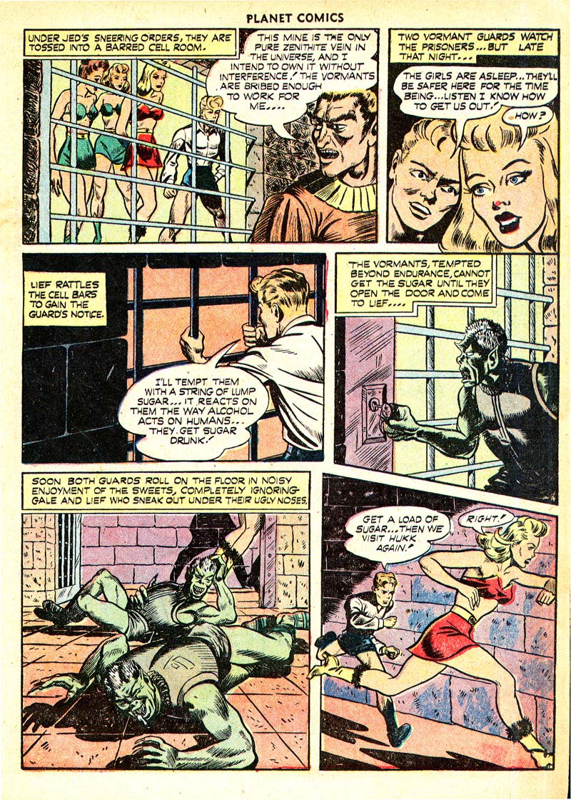 Planet Comics #66 (Fiction House), page 17. Public domain (US).