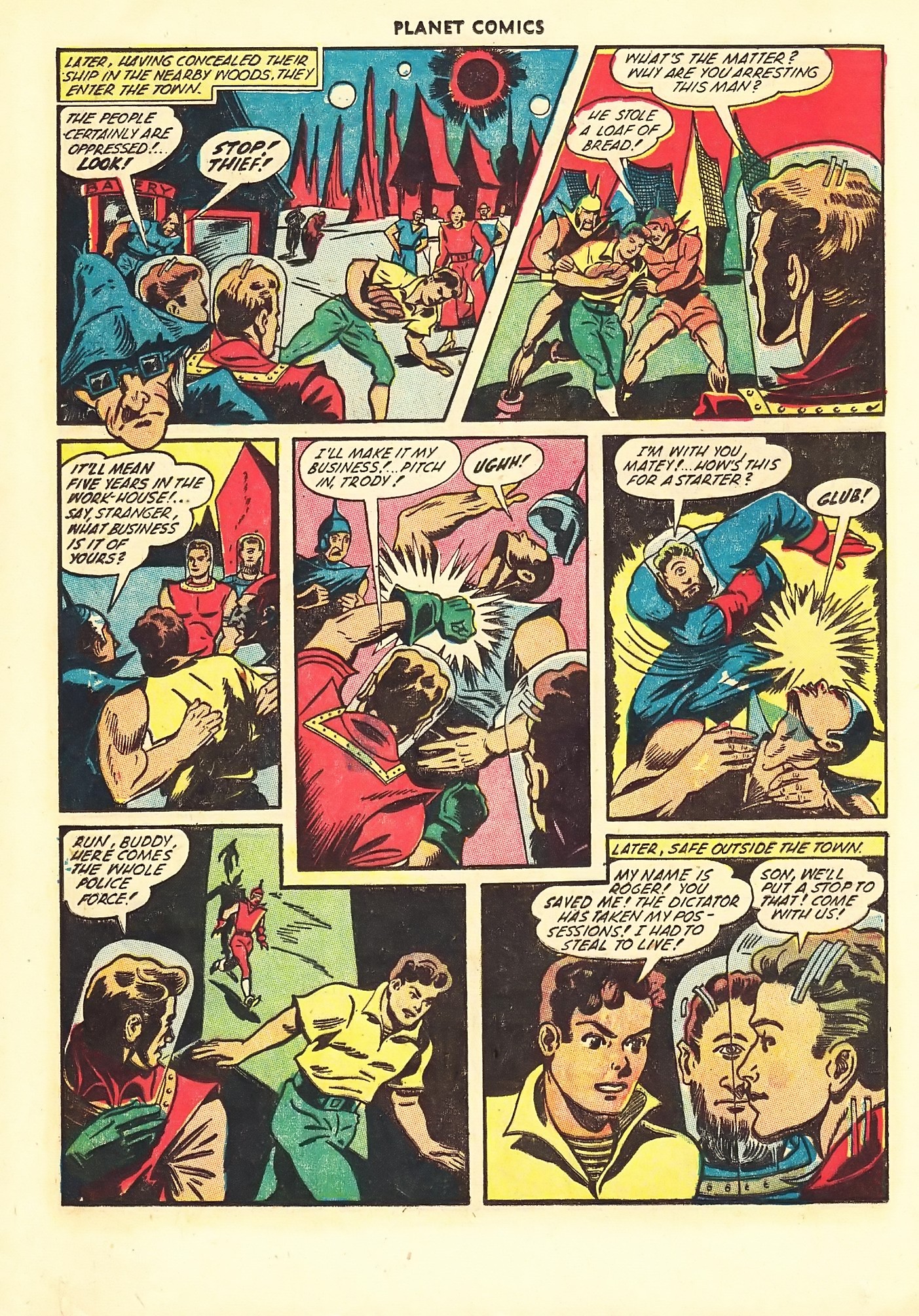 Planet Comics #67 (Fiction House), page 12. Public domain (US).