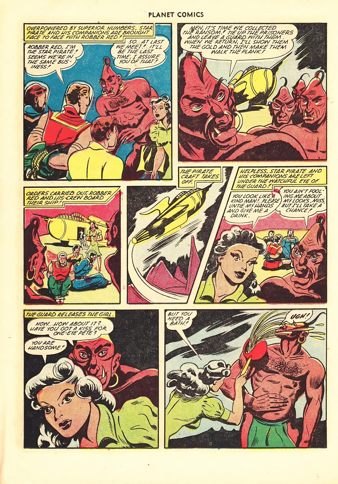 Planet Comics #67 (Fiction House), page 16. Public domain (US).