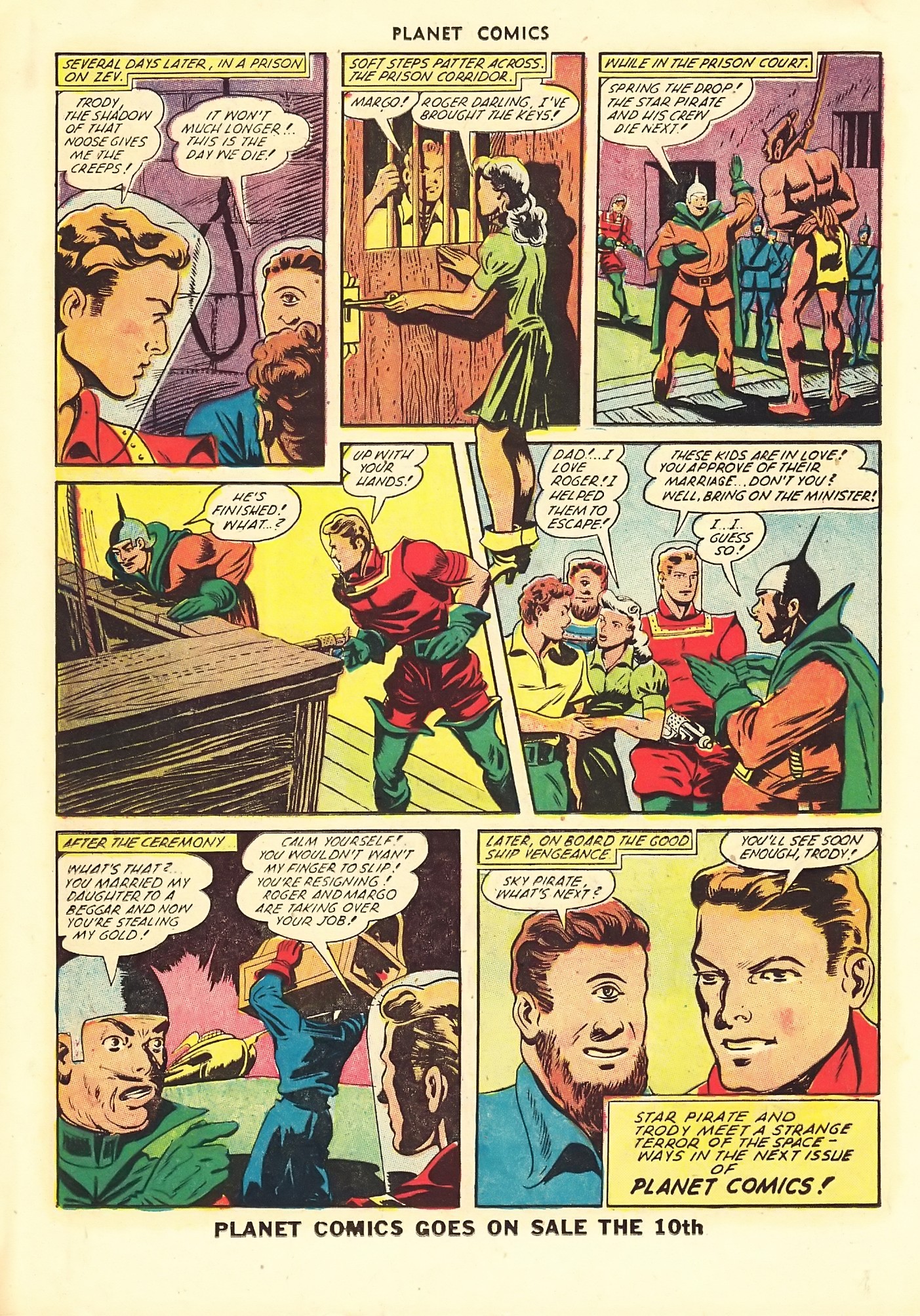 Planet Comics #67 (Fiction House), page 18. Public domain (US).
