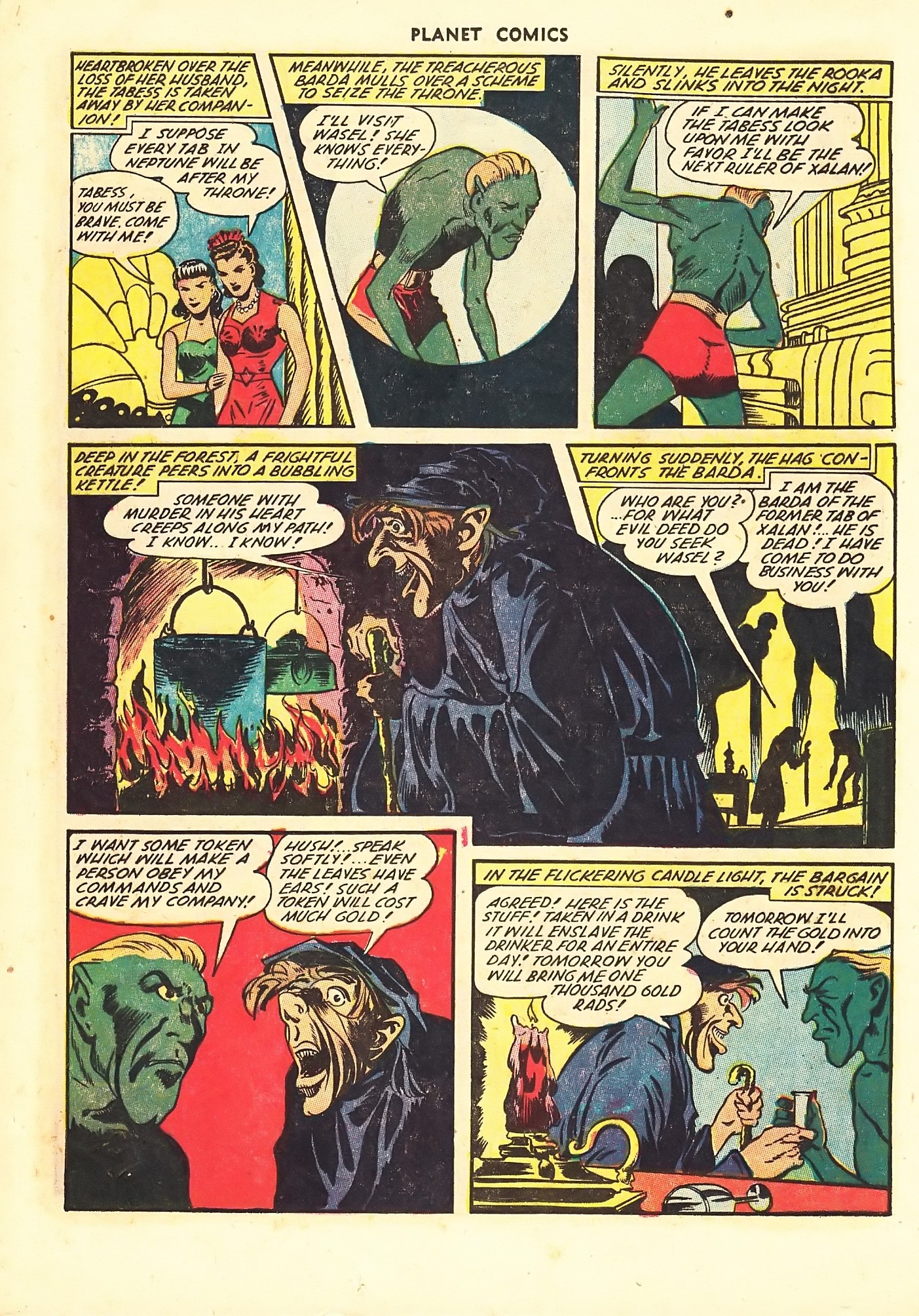 Planet Comics #67 (Fiction House), page 20. Public domain (US).