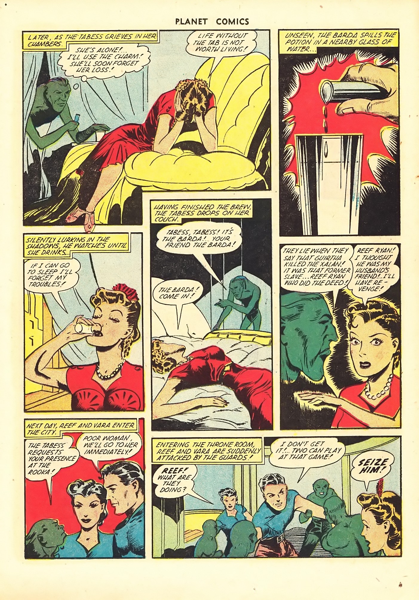 Planet Comics #67 (Fiction House), page 21. Public domain (US).