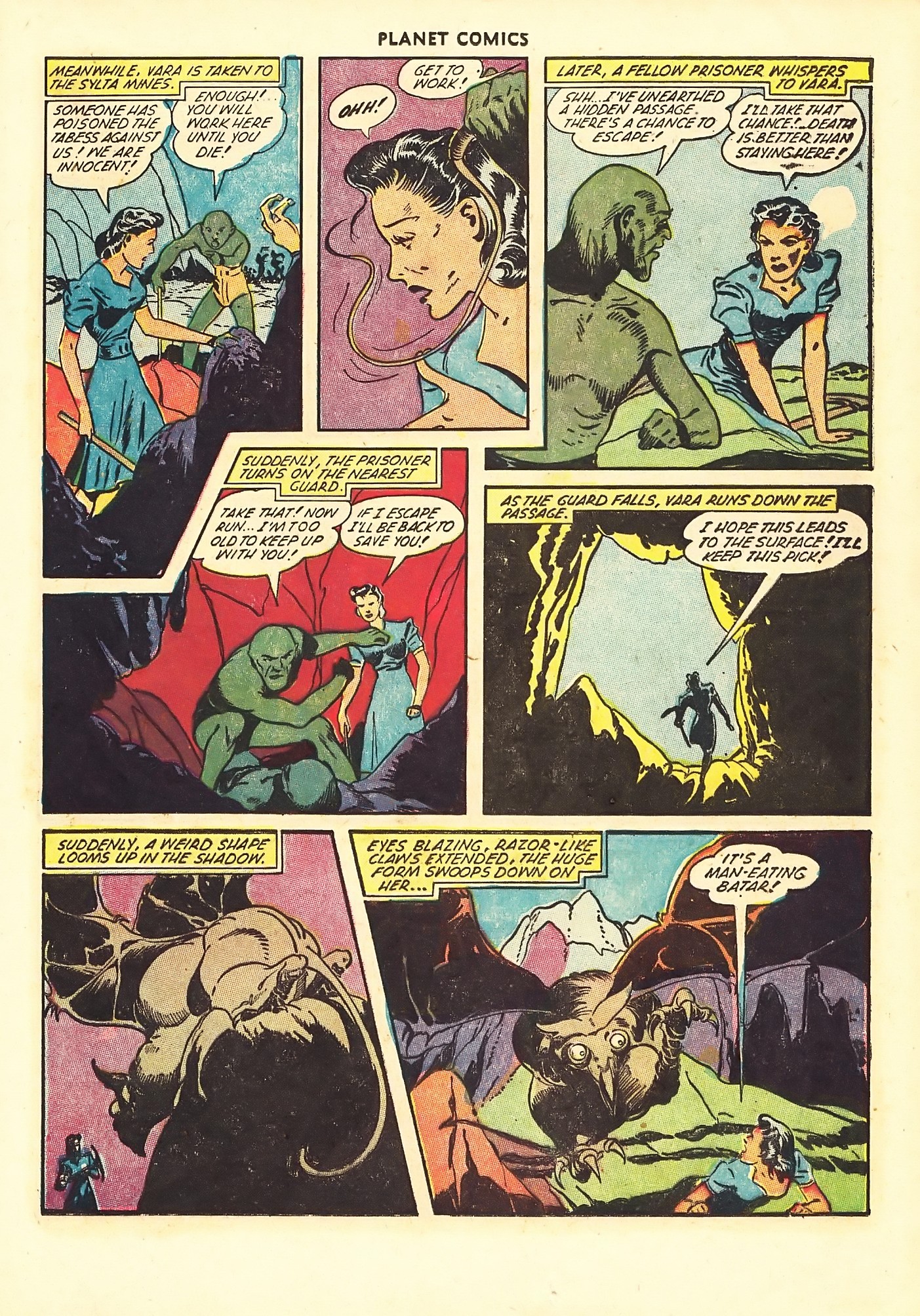 Planet Comics #67 (Fiction House), page 23. Public domain (US).
