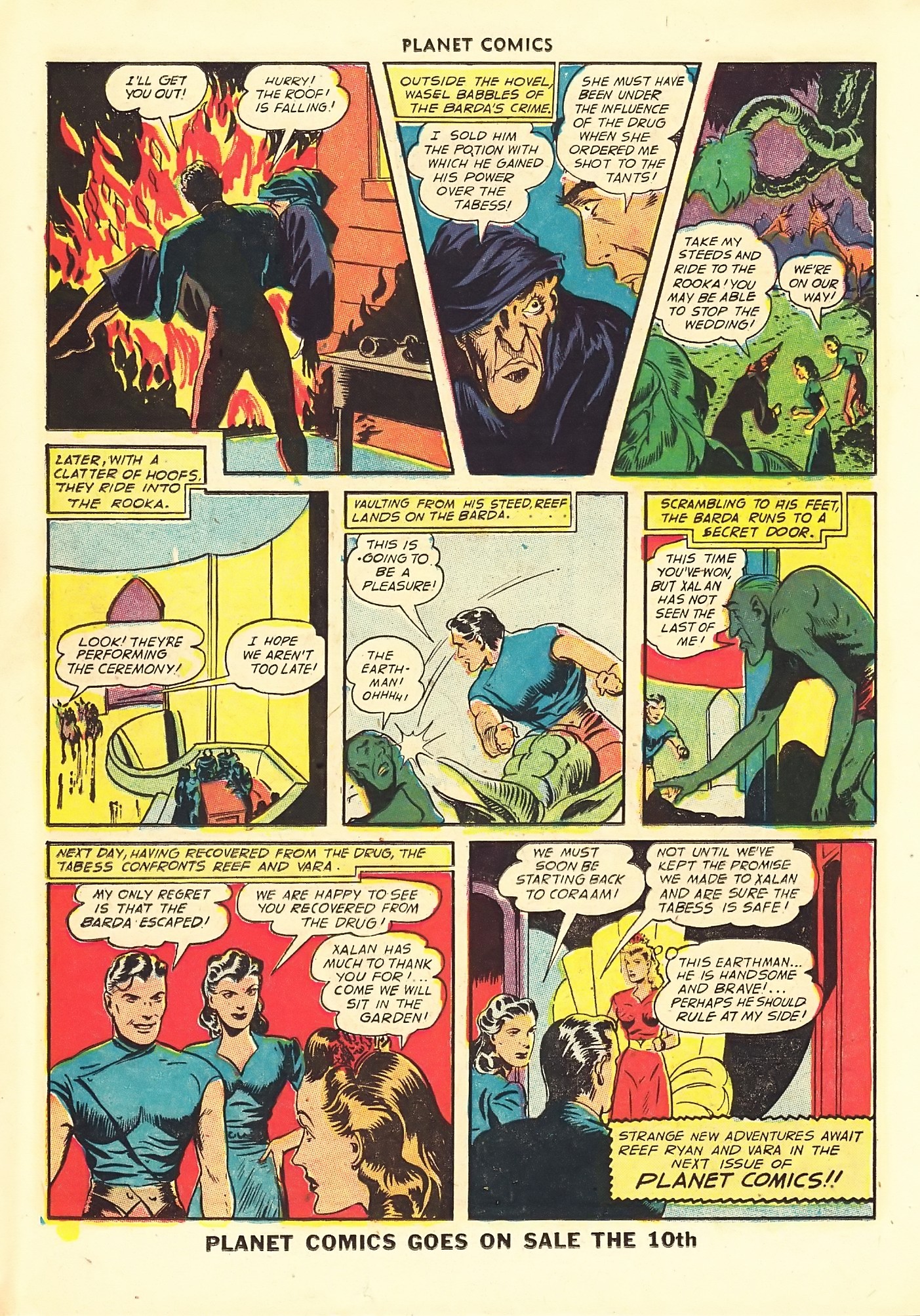 Planet Comics #67 (Fiction House), page 26. Public domain (US).