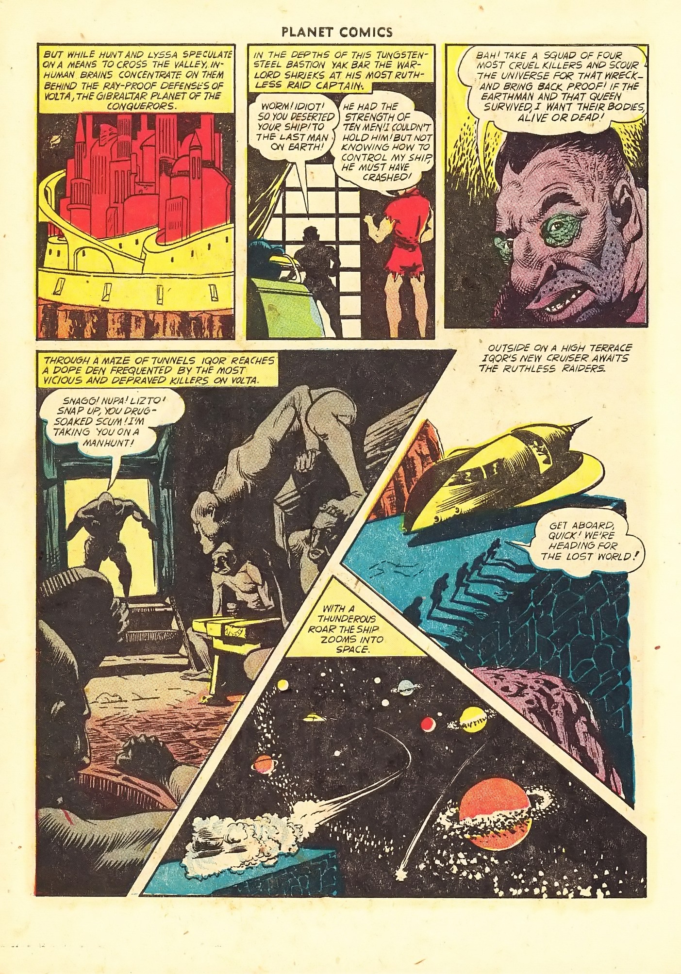 Planet Comics #67 (Fiction House), page 28. Public domain (US).