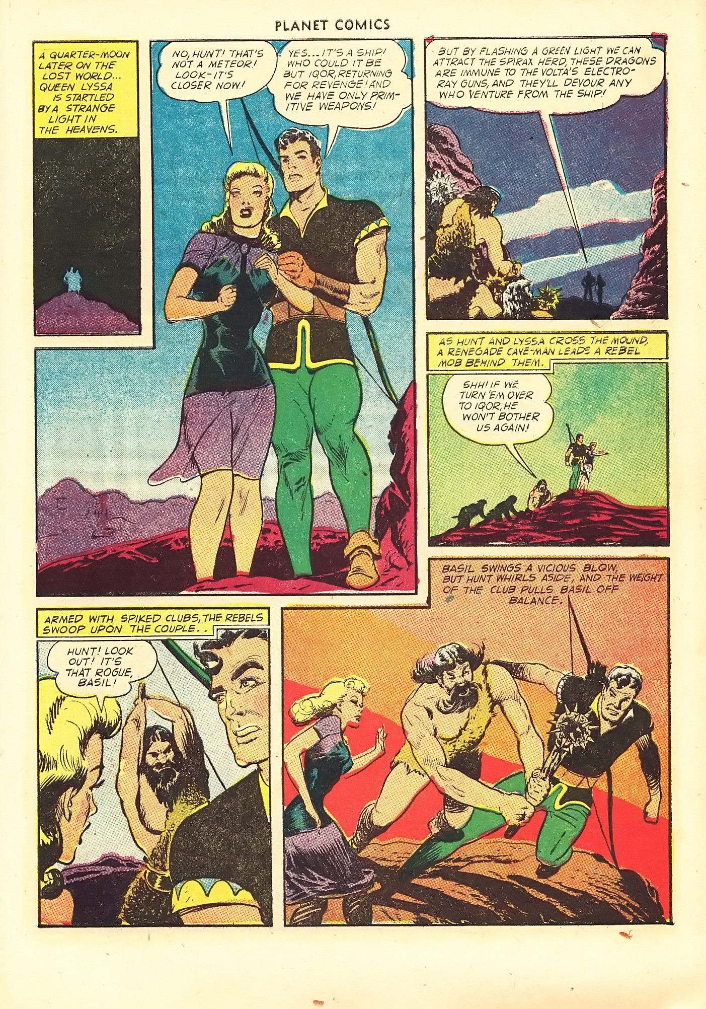 Planet Comics #67 (Fiction House), page 29. Public domain (US).