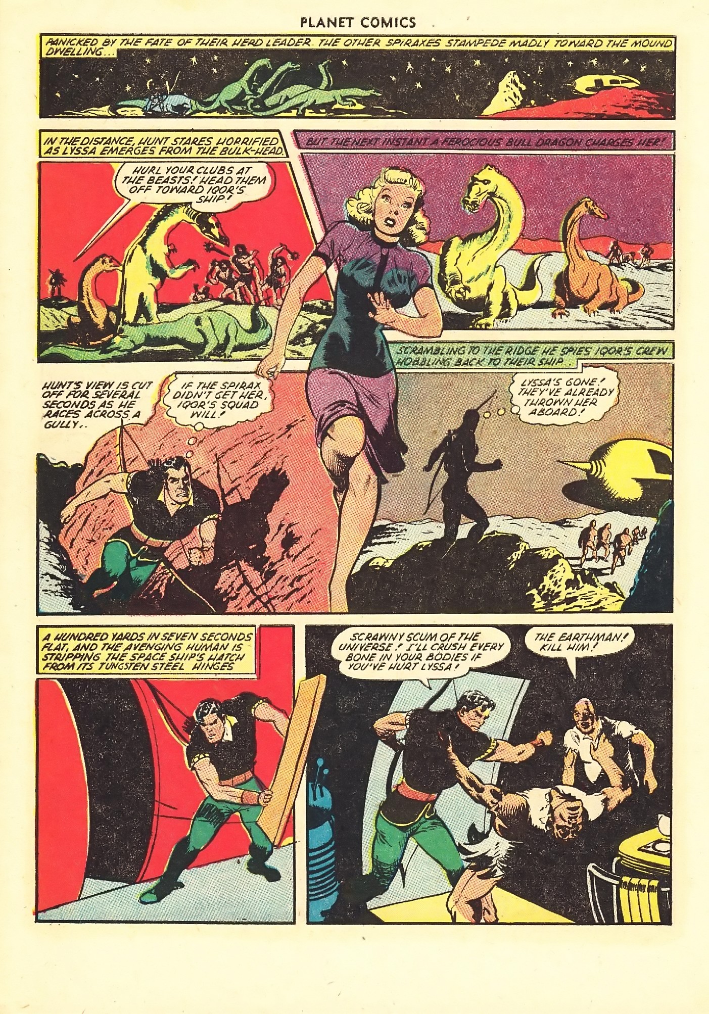 Planet Comics #67 (Fiction House), page 32. Public domain (US).