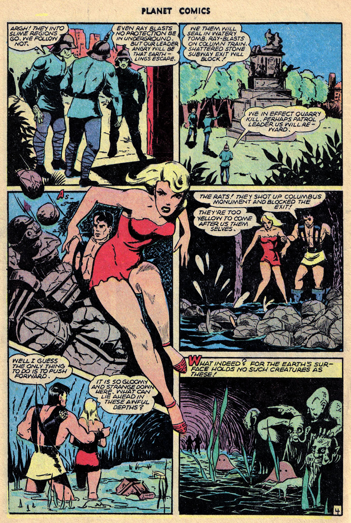Planet Comics #68 (Fiction House), page 6. Public domain (US).