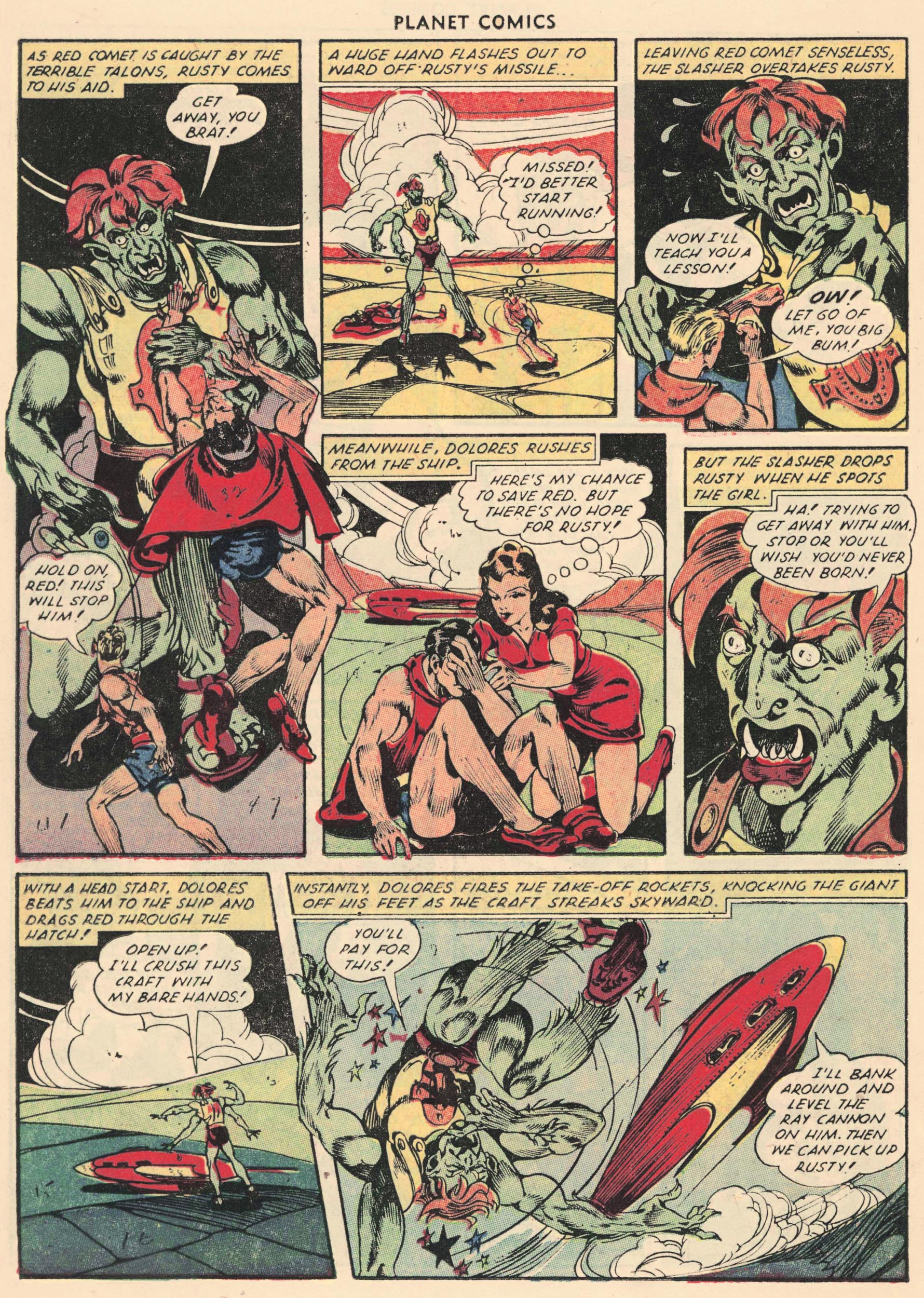 Planet Comics #69 (Fiction House), page 16. Public domain (US).