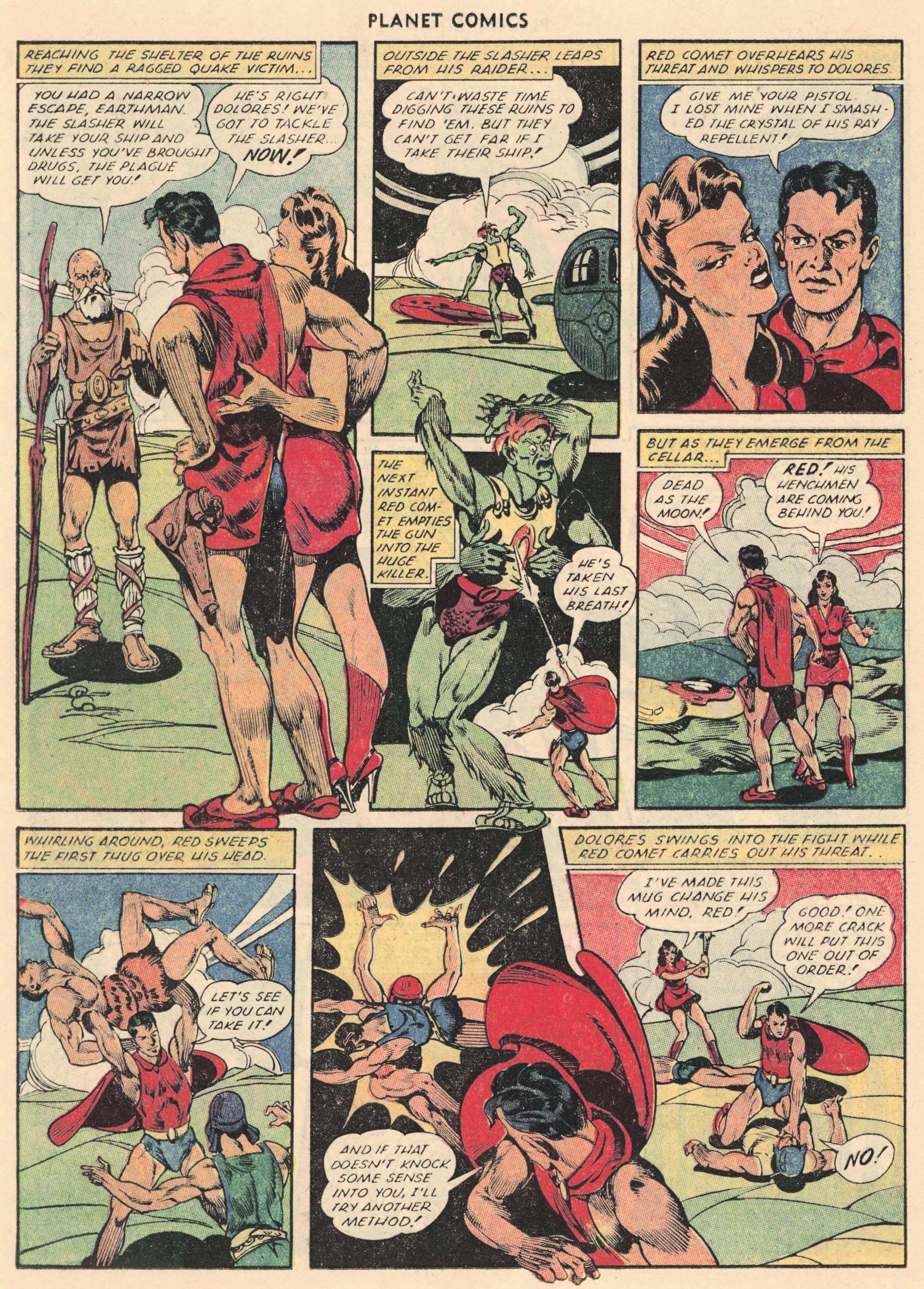 Planet Comics #69 (Fiction House), page 18. Public domain (US).