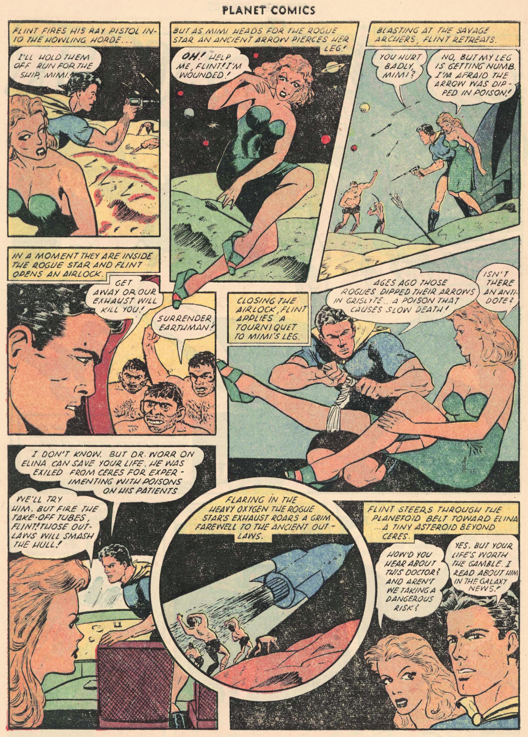 Planet Comics #69 (Fiction House), page 28. Public domain (US).