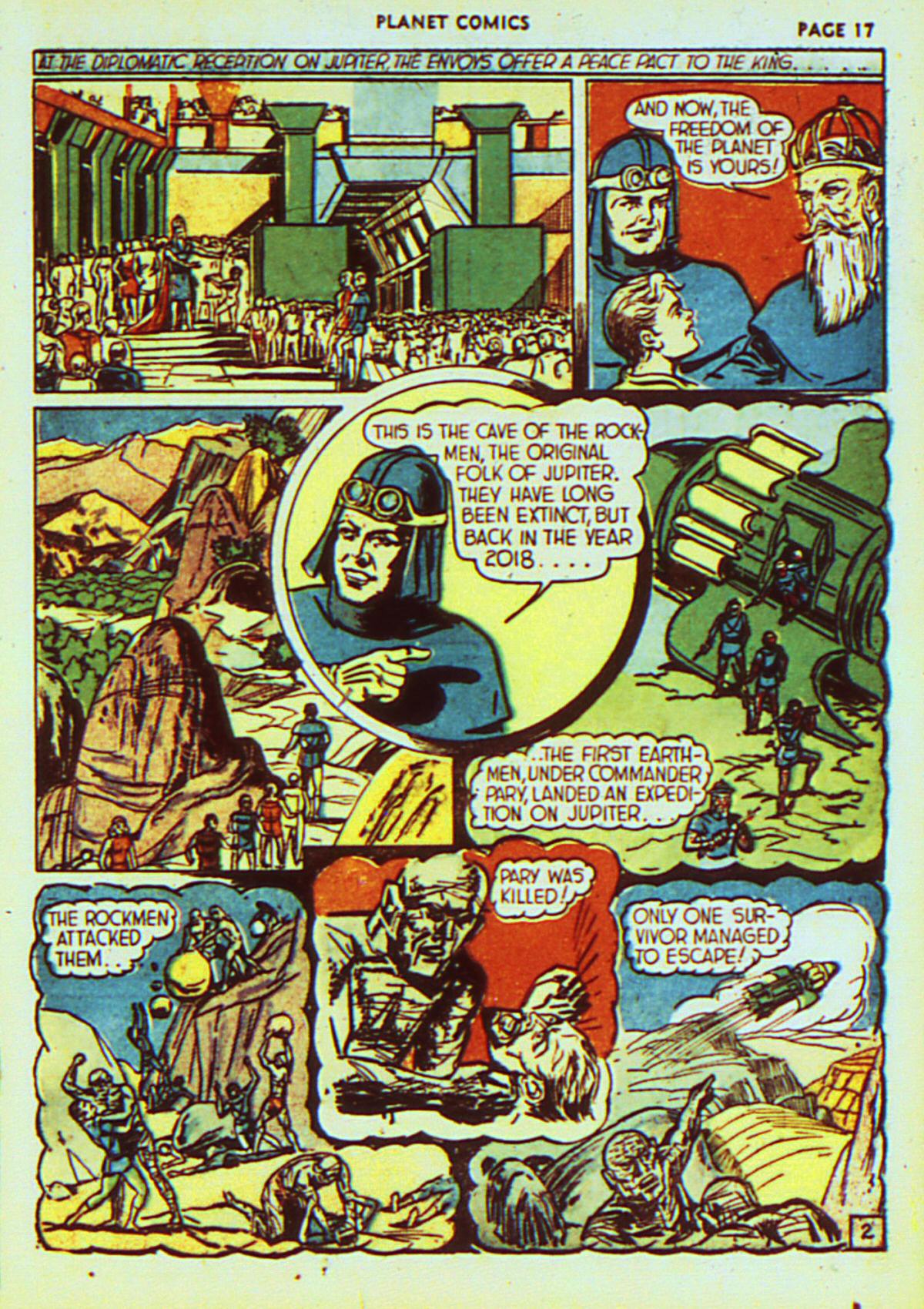 Planet Comics #7 (Fiction House), page 20. Public domain (US).