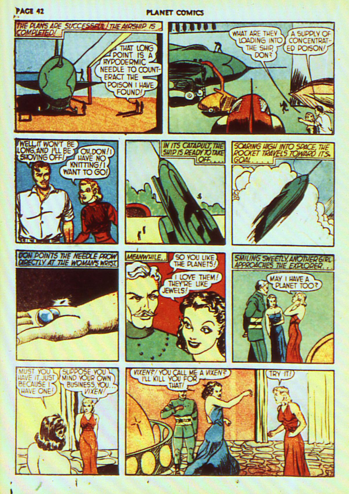 Planet Comics #7 (Fiction House), page 45. Public domain (US).