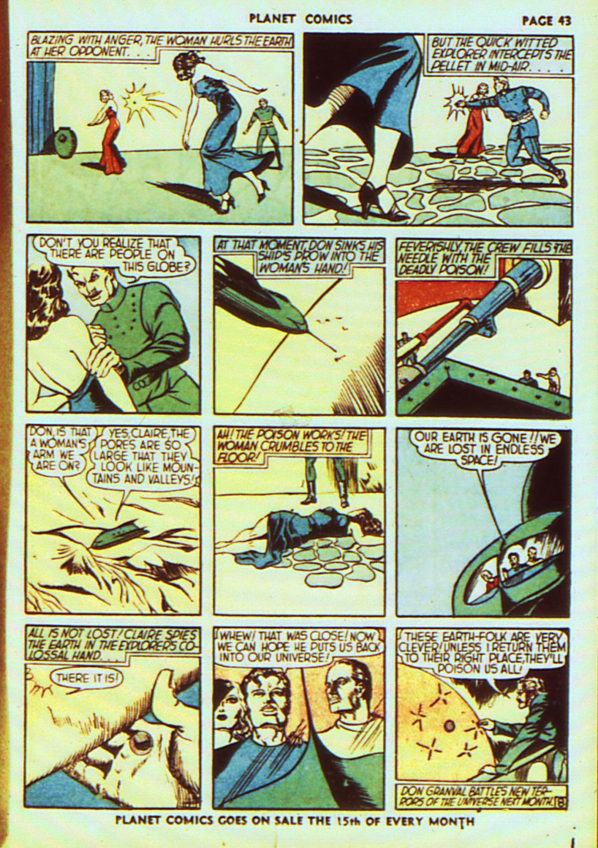 Planet Comics #7 (Fiction House), page 46. Public domain (US).