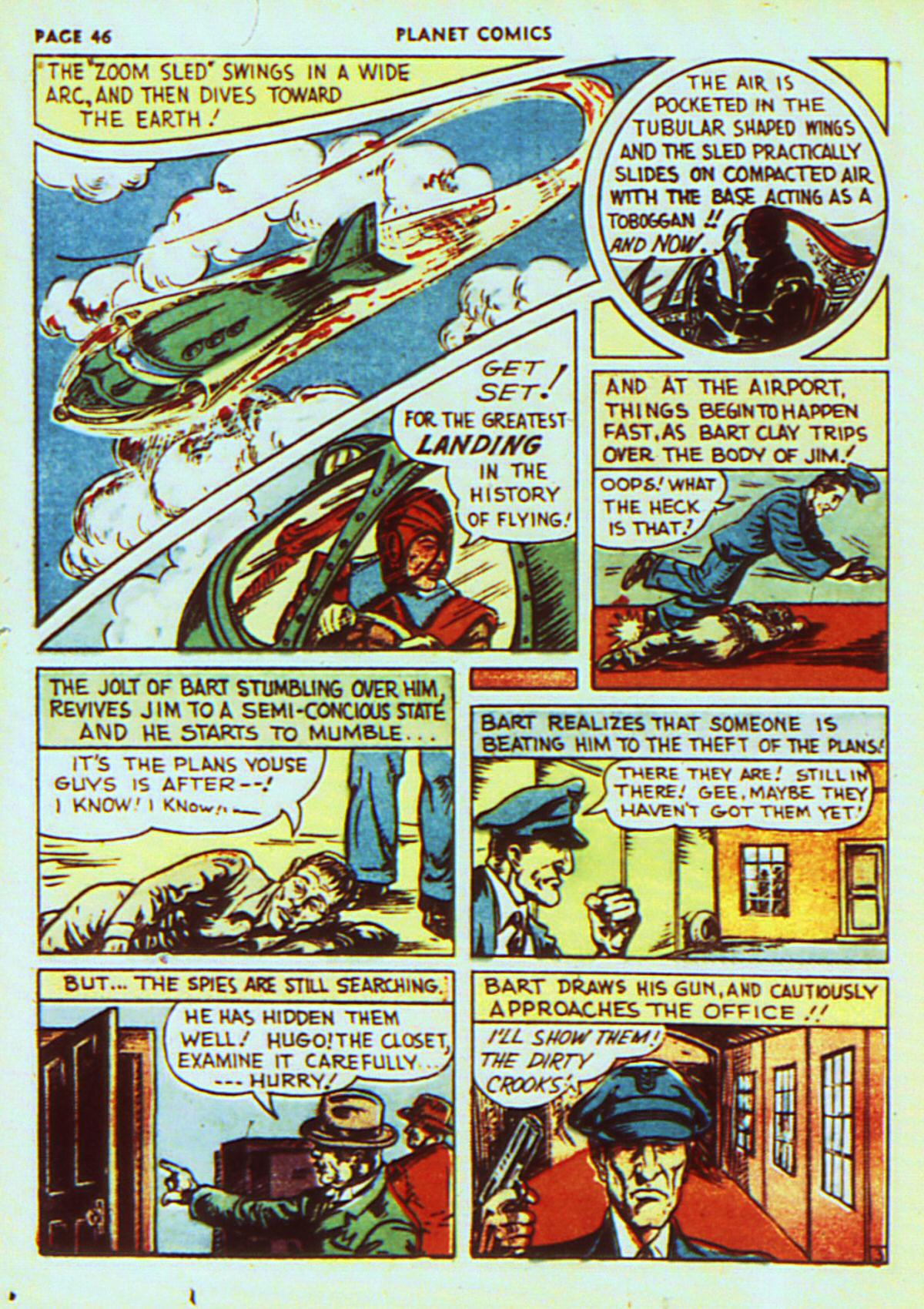 Planet Comics #7 (Fiction House), page 49. Public domain (US).