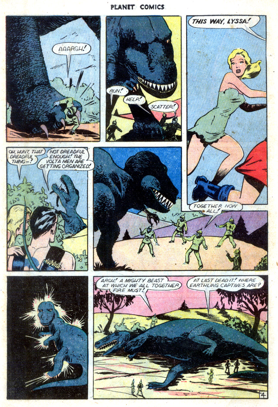 Planet Comics #70 (Fiction House), page 6. Public domain (US).