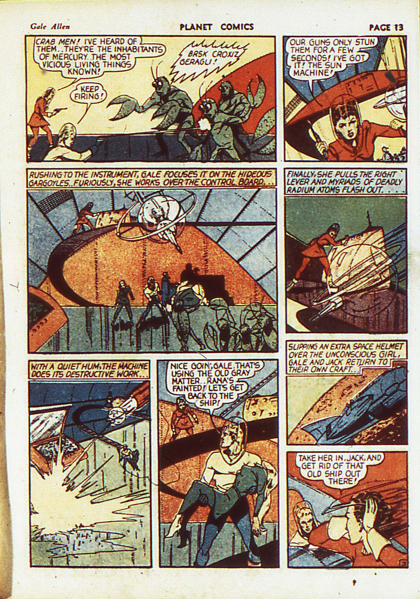 Planet Comics #8 (Fiction House), page 16. Public domain (US).