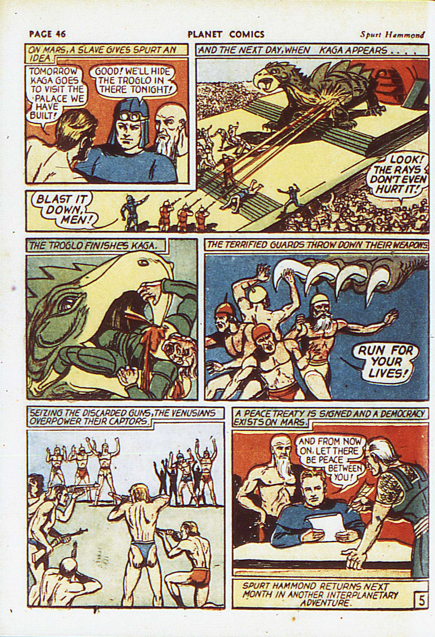 Planet Comics #8 (Fiction House), page 49. Public domain (US).