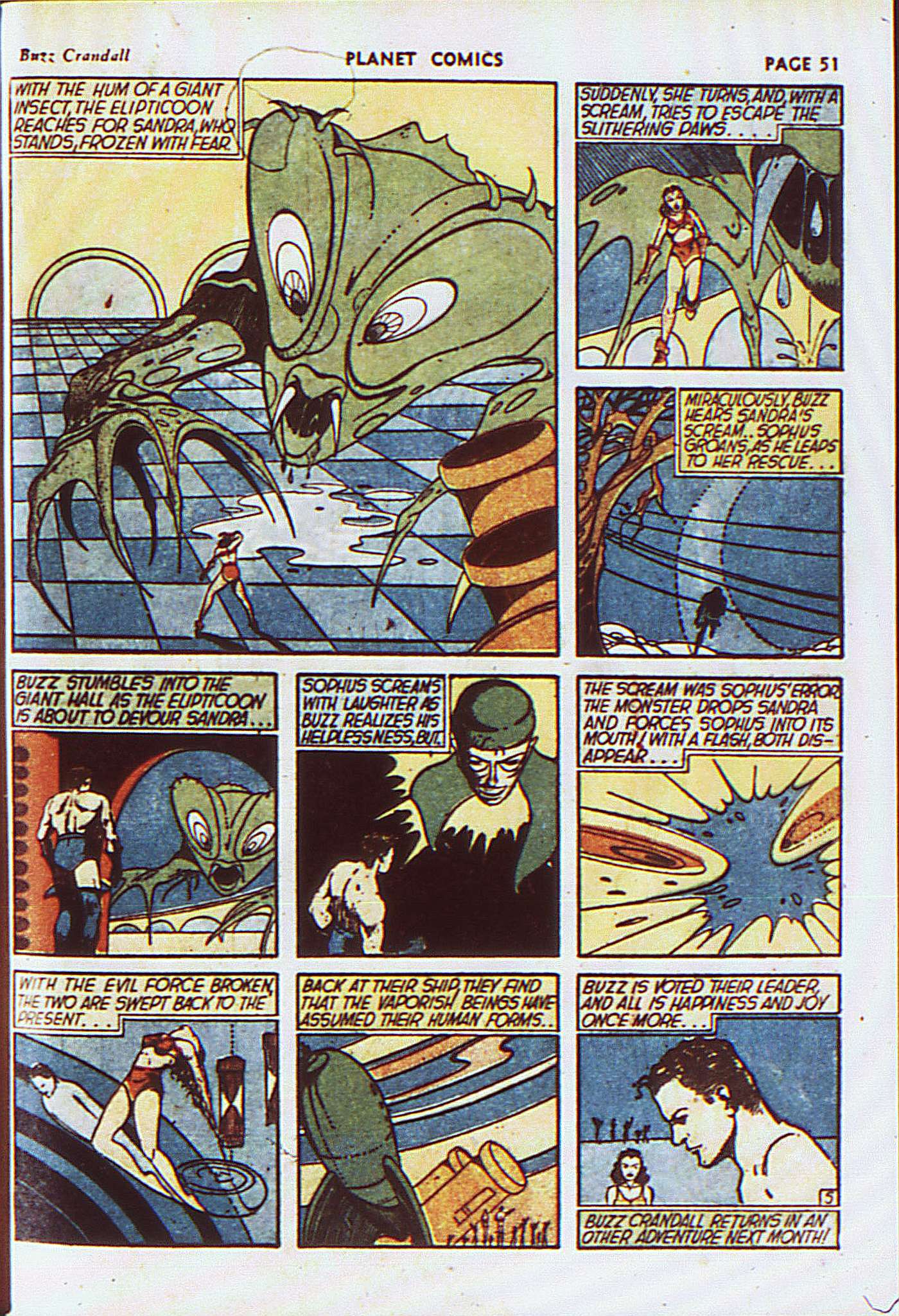 Planet Comics #8 (Fiction House), page 54. Public domain (US).