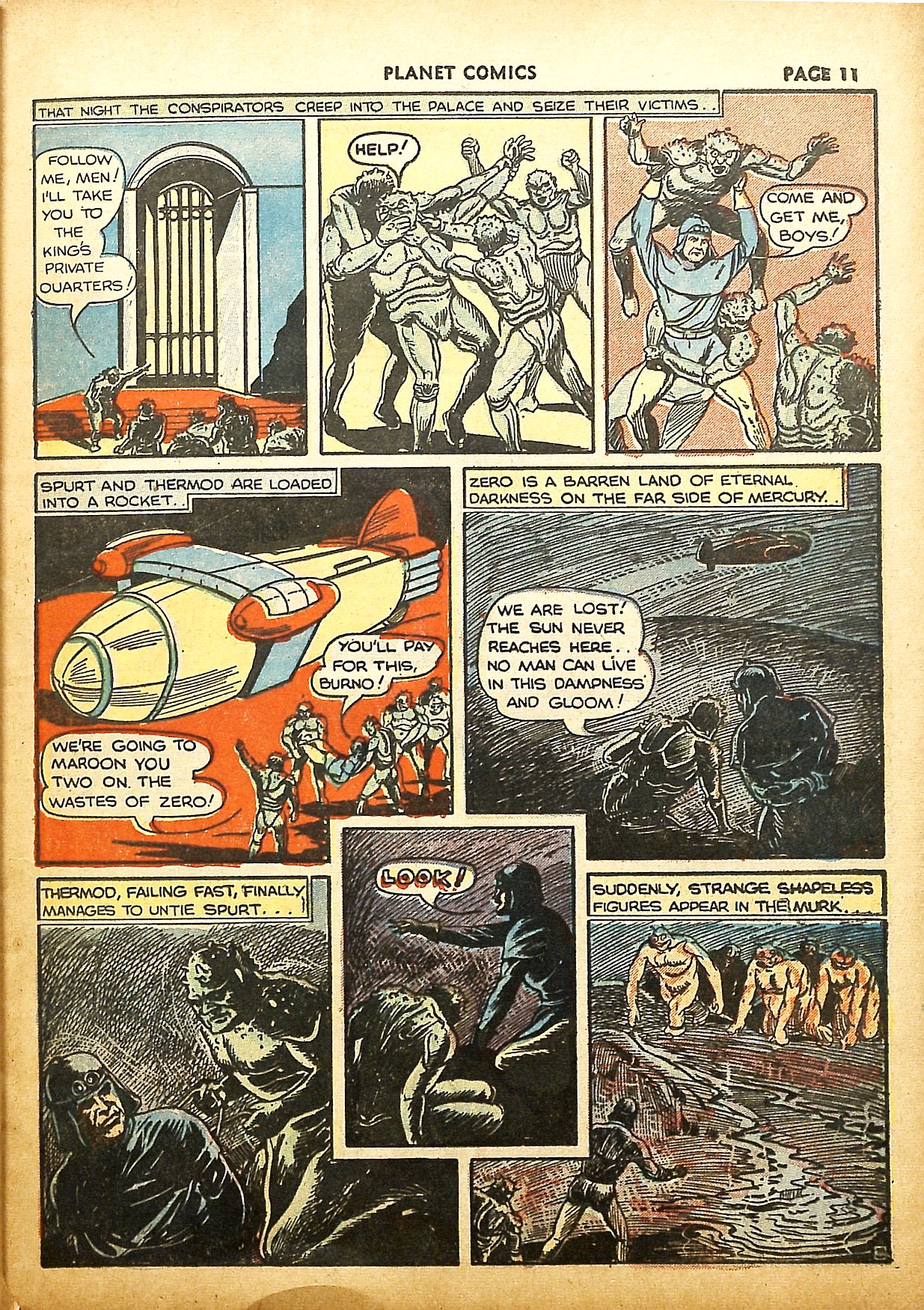 Planet Comics #9 (Fiction House), page 13. Public domain (US).