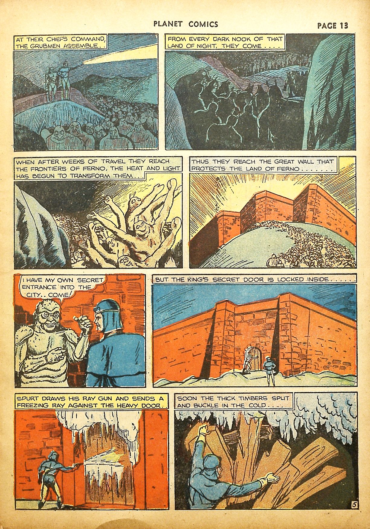 Planet Comics #9 (Fiction House), page 15. Public domain (US).