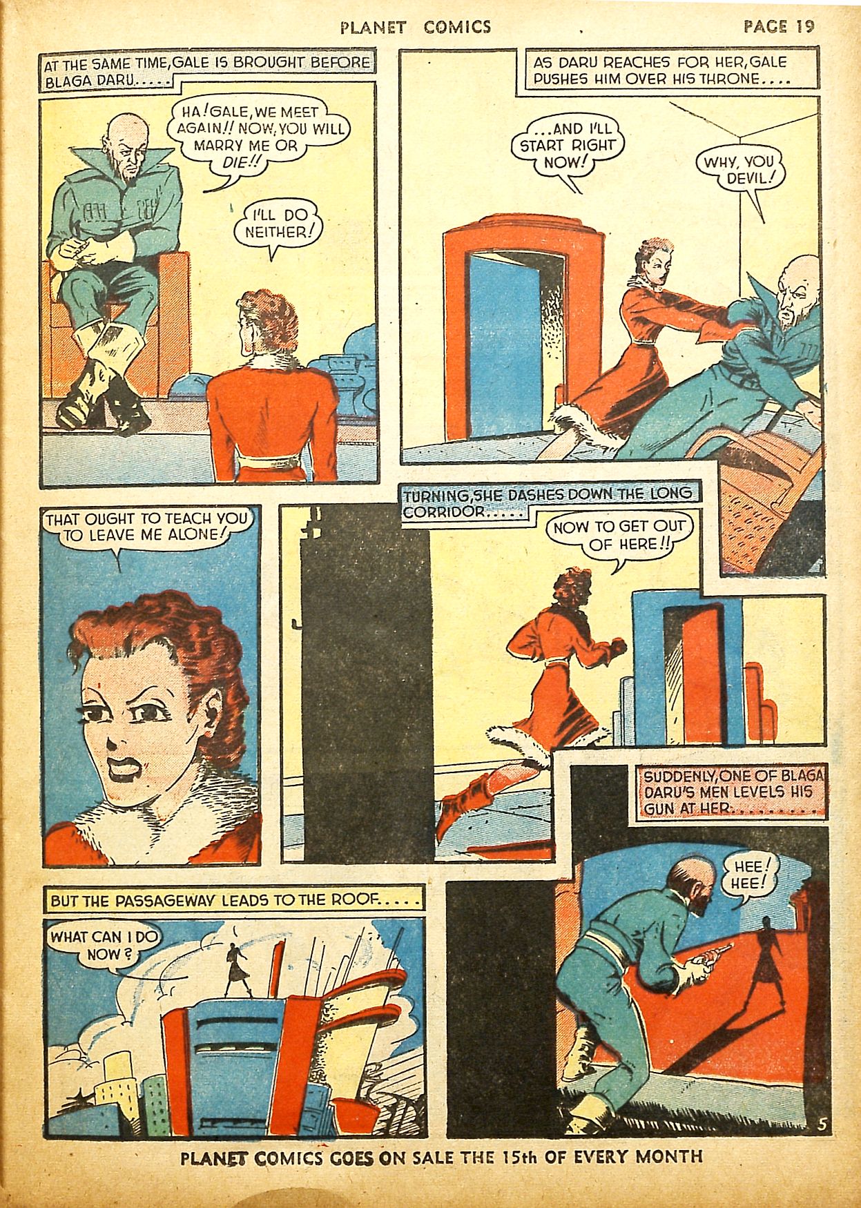 Planet Comics #9 (Fiction House), page 21. Public domain (US).