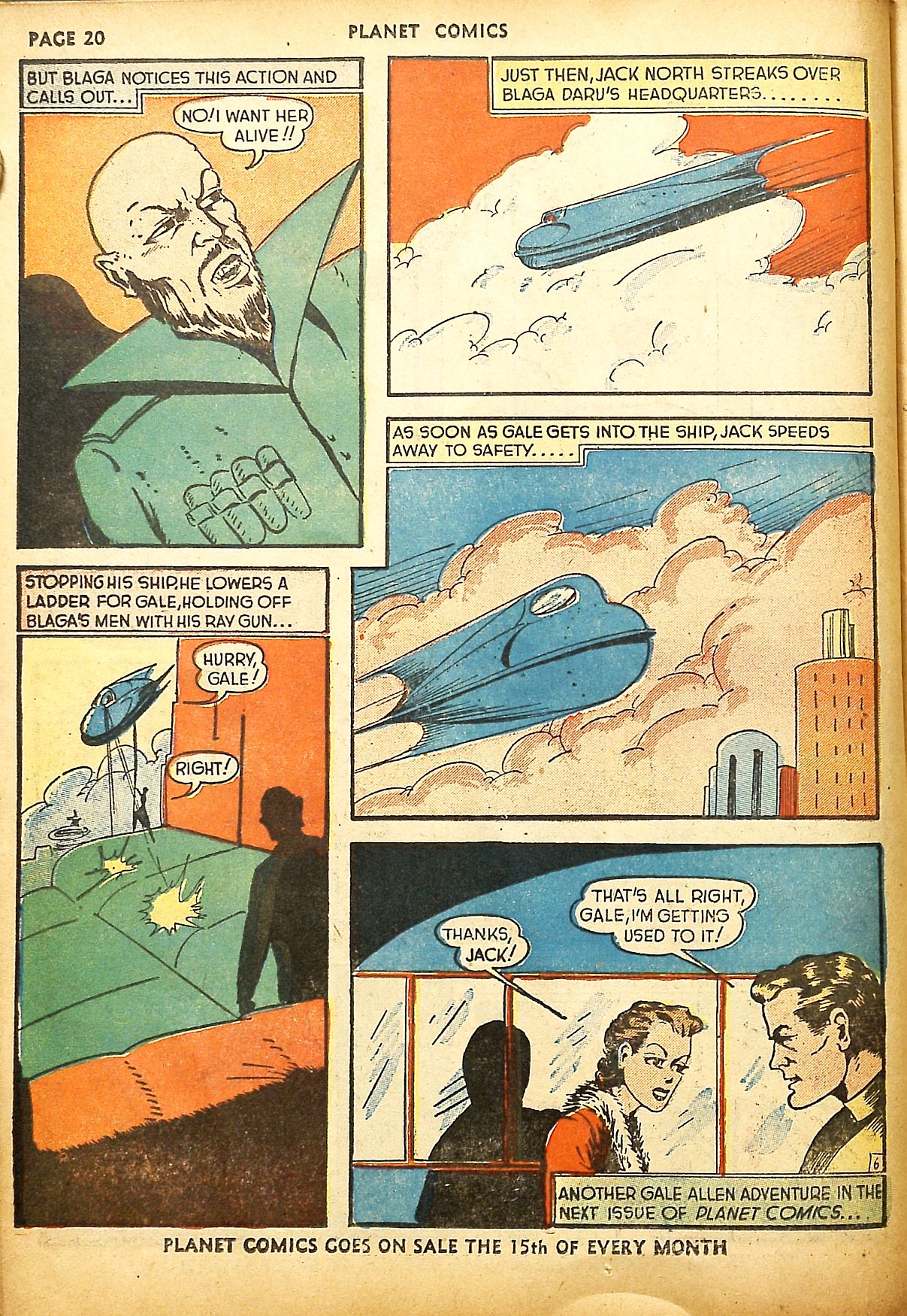 Planet Comics #9 (Fiction House), page 22. Public domain (US).
