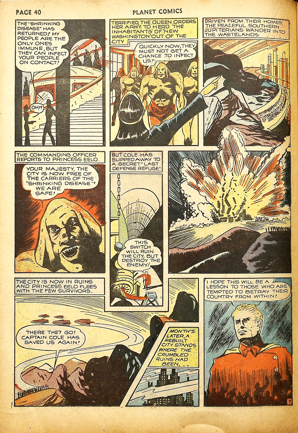 Planet Comics #9 (Fiction House), page 42. Public domain (US).