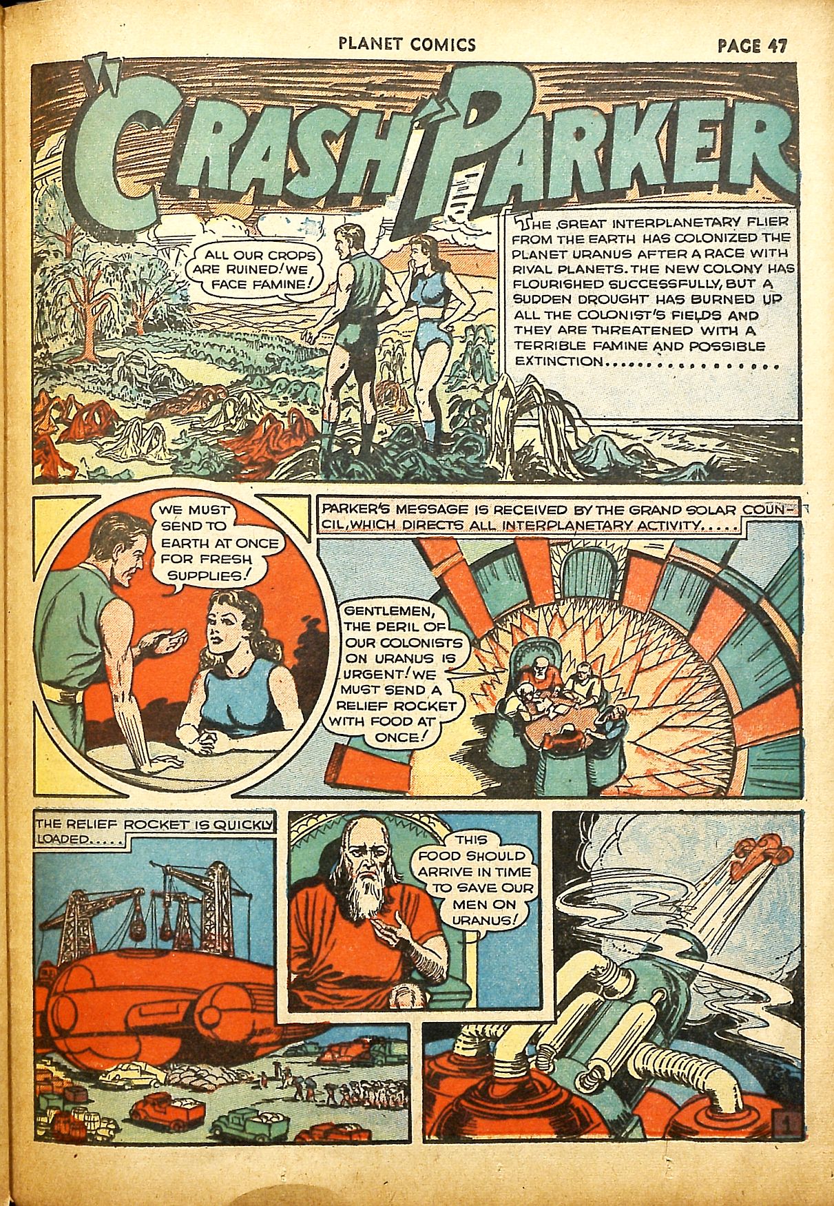 Planet Comics #9 (Fiction House), page 49. Public domain (US).