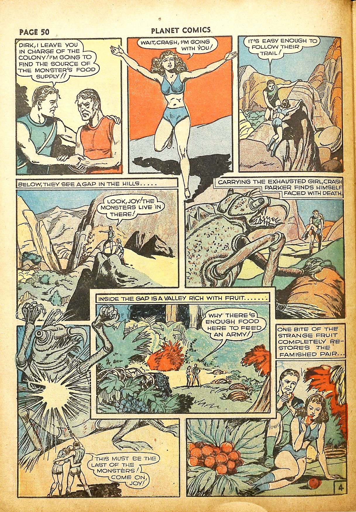 Planet Comics #9 (Fiction House), page 52. Public domain (US).