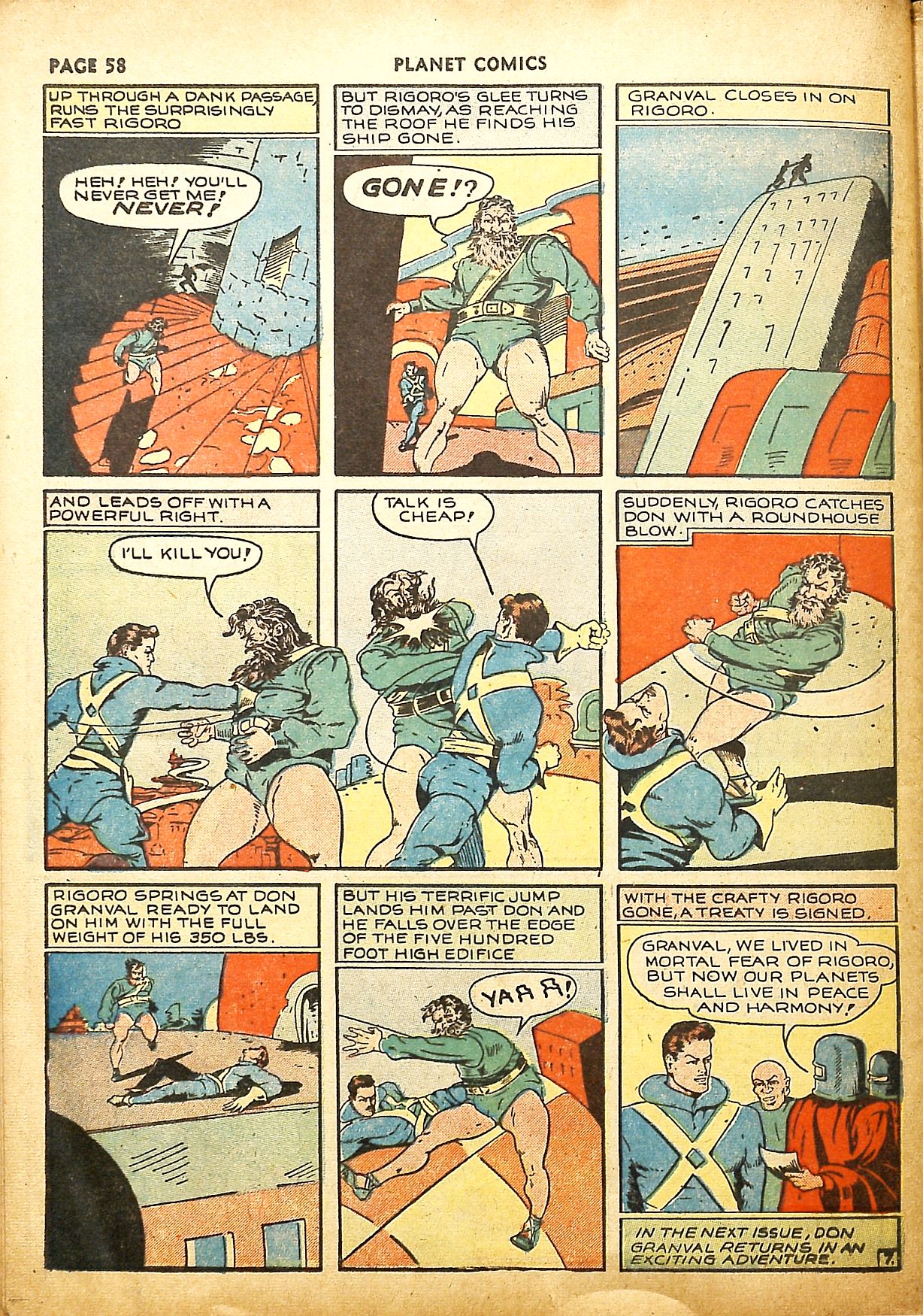 Planet Comics #9 (Fiction House), page 60. Public domain (US).