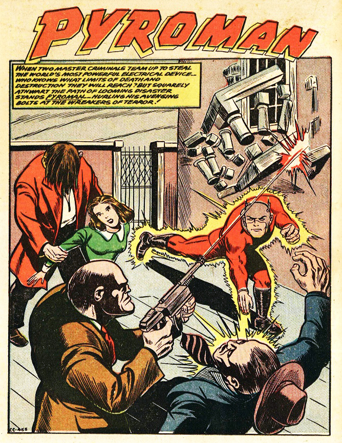 Pyroman, America's Best Comics #20, page 1. Public domain. Source: https://commons.wikimedia.org/wiki/File%3AAmericasBestComics2026.jpg