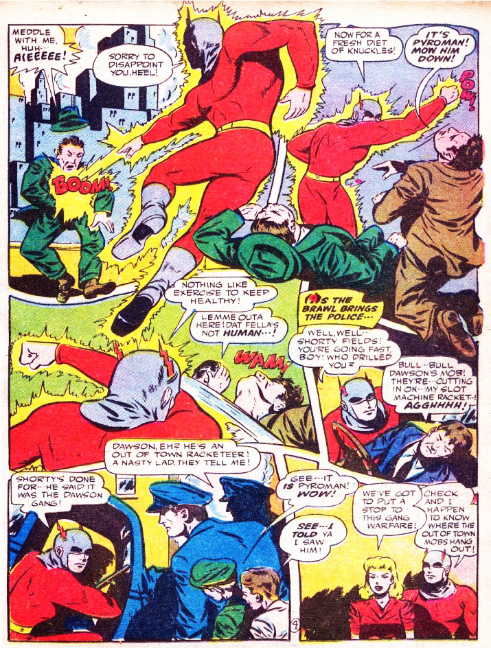 Pyroman, America's Best Comics #22, page 5. Public domain. Source: https://commons.wikimedia.org/wiki/File%3AAmericasBestComics2225.jpg