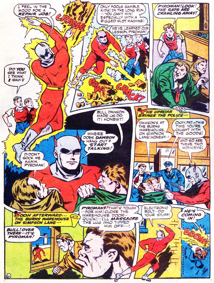 Pyroman, America's Best Comics #22, page 7. Public domain. Source: https://commons.wikimedia.org/wiki/File%3AAmericasBestComics2227.jpg