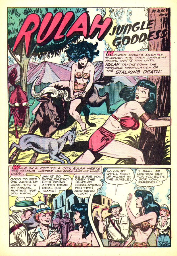Rulah, Jungle Goddess #19, page 12. Public domain. Source: https://commons.wikimedia.org/wiki/File%3ARulah1913.JPG
