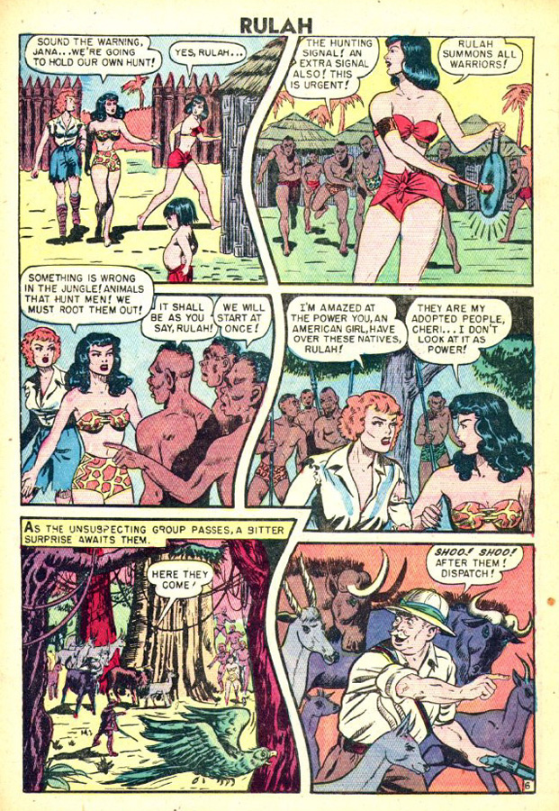 Rulah, Jungle Goddess #19, page 17. Public domain. Source: https://commons.wikimedia.org/wiki/File%3ARulah1918.JPG