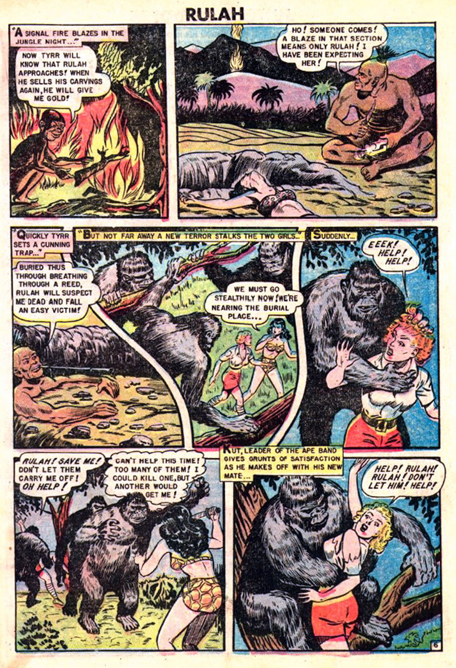 Rulah, Jungle Goddess #22, page 17. Public domain. Source: https://commons.wikimedia.org/wiki/File%3ARulah2219.JPG