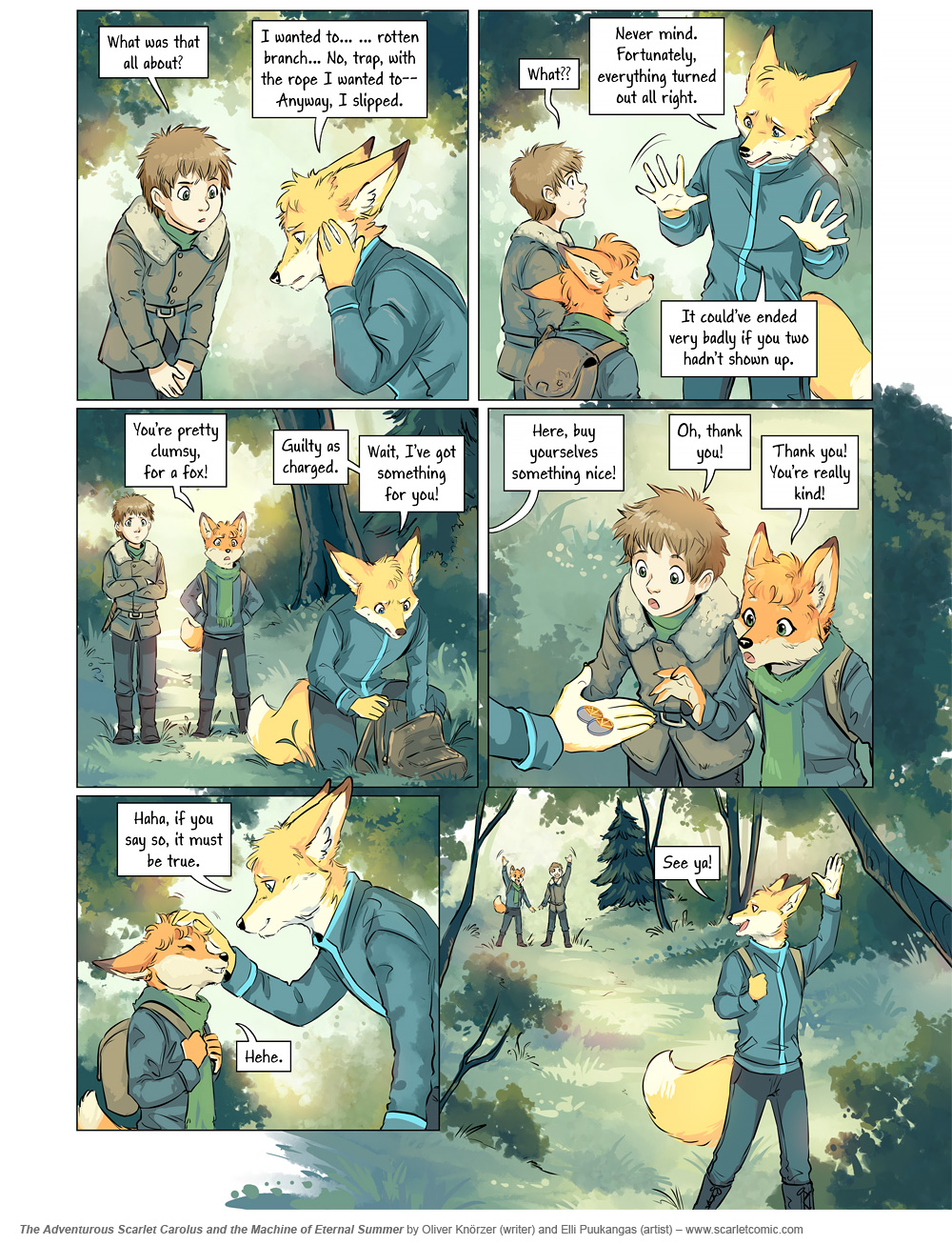 The Adventurous Scarlet Carolus – The Machine of Eternal Summer 019 (2024-04-15). Oliver Knörzer (writer) & Elli Puukangas (artist), CC BY-NC-ND 4.0. https://www.sandraandwoo.com/scarlet/comic/the-machine-of-eternal-summer-019/