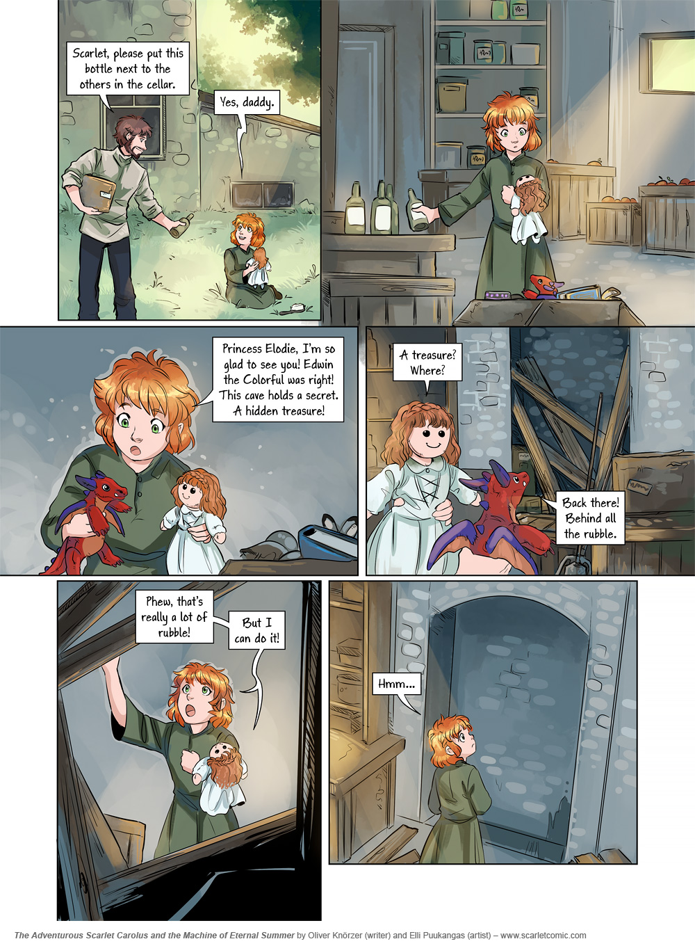 The Adventurous Scarlet Carolus – The Machine of Eternal Summer 021 (2024-04-22). Oliver Knörzer (writer) & Elli Puukangas (artist), CC BY-NC-ND 4.0. https://www.sandraandwoo.com/scarlet/comic/the-machine-of-eternal-summer-021/