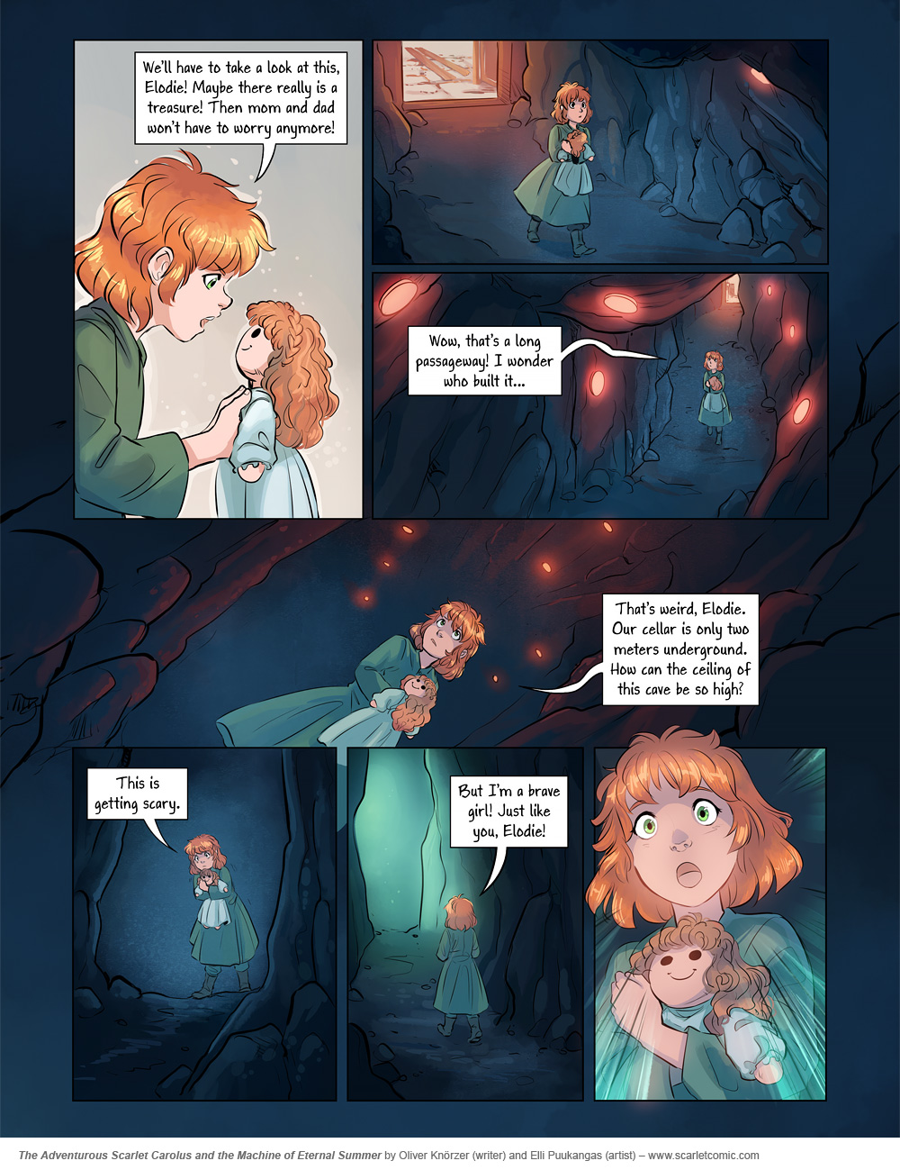 The Adventurous Scarlet Carolus – The Machine of Eternal Summer 023 (2024-04-29). Oliver Knörzer (writer) & Elli Puukangas (artist), CC BY-NC-ND 4.0. https://www.sandraandwoo.com/scarlet/comic/the-machine-of-eternal-summer-023/