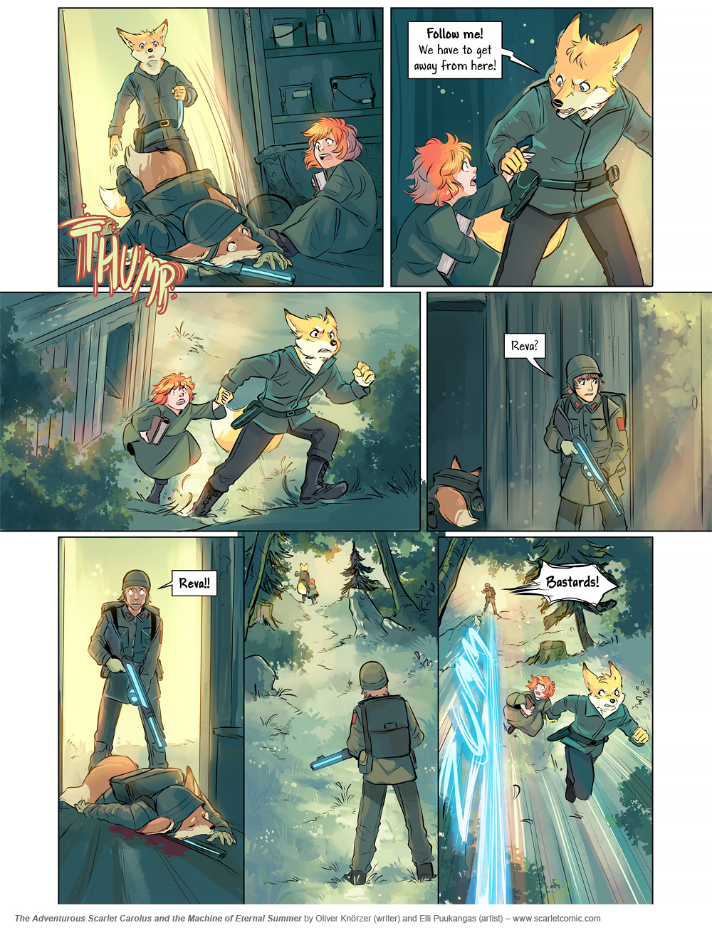 The Adventurous Scarlet Carolus – The Machine of Eternal Summer 029 (2024-05-23). Oliver Knörzer (writer) & Elli Puukangas (artist), CC BY-NC-ND 4.0. https://www.sandraandwoo.com/scarlet/comic/the-machine-of-eternal-summer-029/