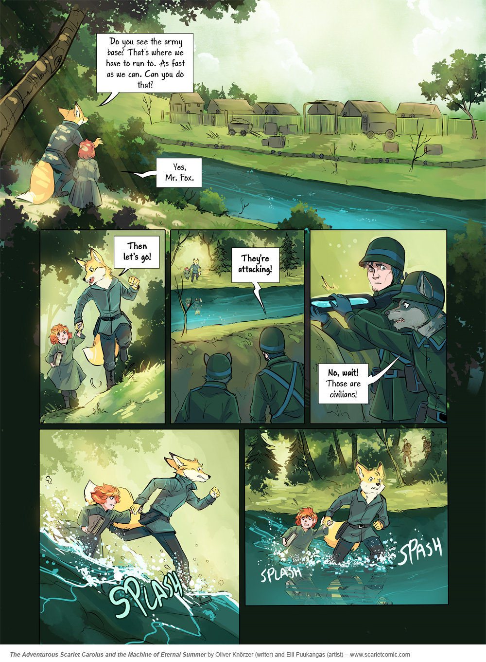 The Adventurous Scarlet Carolus – The Machine of Eternal Summer 033 (2024-06-07). Oliver Knörzer (writer) & Elli Puukangas (artist), CC BY-NC-ND 4.0. https://www.sandraandwoo.com/scarlet/comic/the-machine-of-eternal-summer-033/