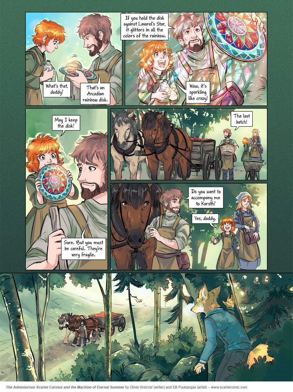 The Adventurous Scarlet Carolus – The Machine of Eternal Summer 004 (2024-02-12). Oliver Knörzer (writer) & Elli Puukangas (artist), CC BY-NC-ND 4.0. https://www.sandraandwoo.com/scarlet/comic/the-machine-of-eternal-summer-004/