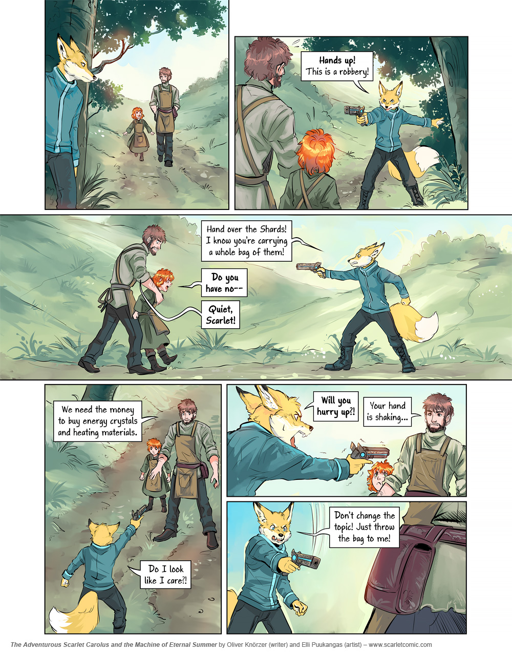 The Adventurous Scarlet Carolus – The Machine of Eternal Summer 006 (2024-02-22). Oliver Knörzer (writer) & Elli Puukangas (artist), CC BY-NC-ND 4.0. https://www.sandraandwoo.com/scarlet/comic/the-machine-of-eternal-summer-006/