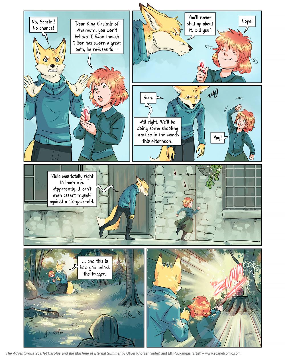 The Adventurous Scarlet Carolus – A Sky Full of Stars 013 (2024-08-12). Oliver Knörzer (writer) & Elli Puukangas (artist), CC BY-NC-ND 4.0. https://www.sandraandwoo.com/scarlet/comic/a-sky-full-of-stars-013/