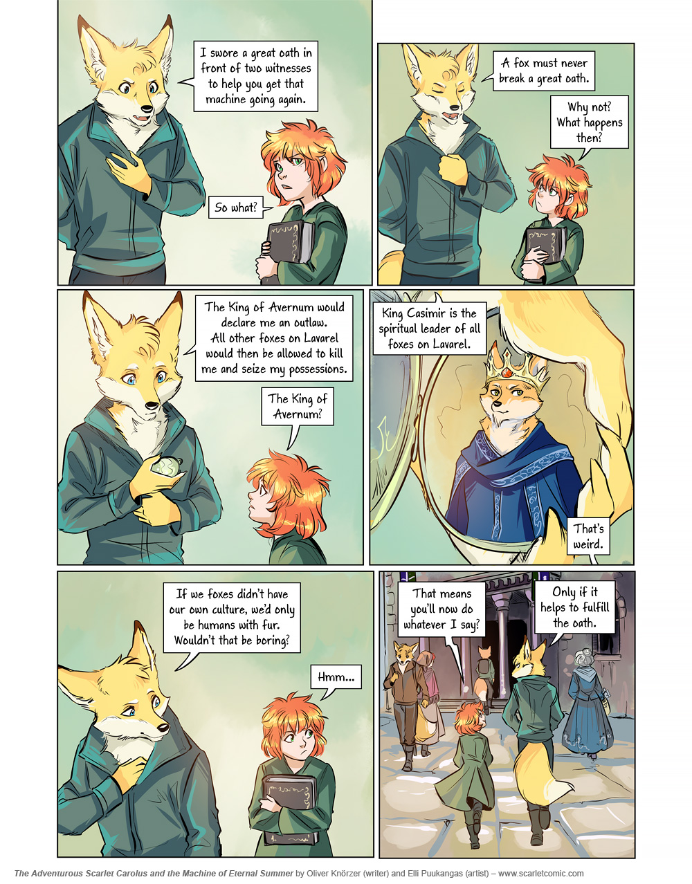 The Adventurous Scarlet Carolus – A Sky Full of Stars 002 (2024-07-05). Oliver Knörzer (writer) & Elli Puukangas (artist), CC BY-NC-ND 4.0. https://www.sandraandwoo.com/scarlet/comic/a-sky-full-of-stars-002/