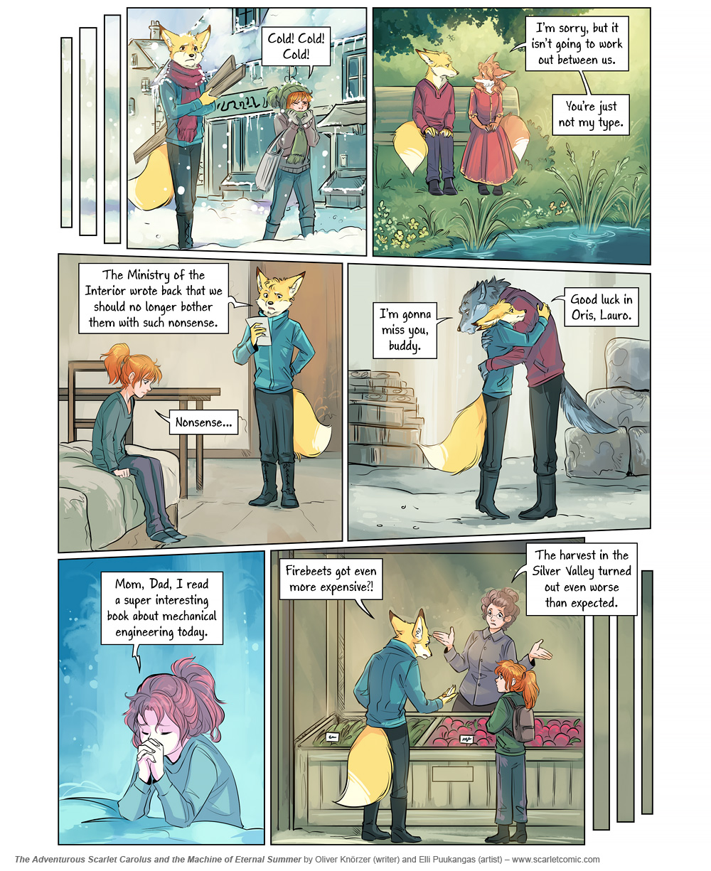 The Adventurous Scarlet Carolus – A Sky Full of Stars 020 (2024-09-05). Oliver Knörzer (writer) & Elli Puukangas (artist), CC BY-NC-ND 4.0. https://www.sandraandwoo.com/scarlet/comic/a-sky-full-of-stars-020/